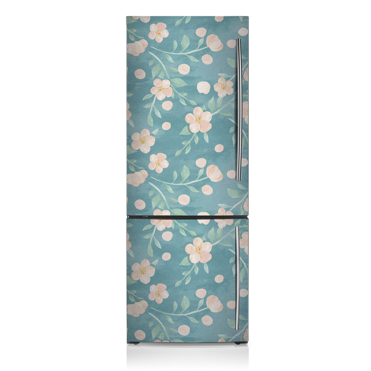 Rosalind Wheeler Pastel Flowers Freezer Door Sticker Wayfair.co.uk